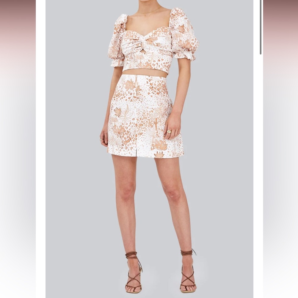 Finders Keepers Memoirs Top and Skirt, Ivory Rainforest set